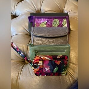 Vera Bradley Multicolor Key & Card Holder and Wallets 4 Pieces